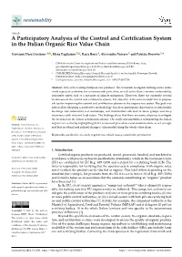 A Participatory Analysis of the Control and Certification System In