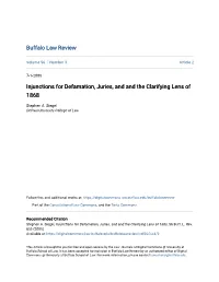 Injunctions for Defamation, Juries, and and the Clarifying Lens of 1868