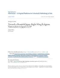 Right-Wing Religious Nationalism in Japan's LDP Andrew Weiss Yale University