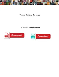 Terms Related to Lens