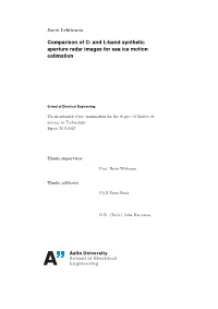And L-Band Synthetic Aperture Radar Images for Sea Ice Motion Estimation