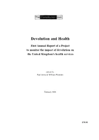 Devolution and Health