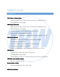 Fabrics Guide