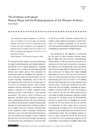 Hannes Meyer and the Proletarianisation of the Western Architect Amir Djalali