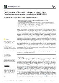 Hrpl Regulon of Bacterial Pathogen of Woody Host Pseudomonas Savastanoi Pv