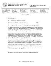 Legislative Commissions Non-Standing Committees Interim Studies