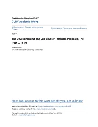 The Development of the Eu's Counter Terrorism Policies in the Post 9/11 Era