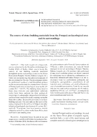 The Source of Stone Building Materials from the Pompeii Archaeological Area and Its Surroundings