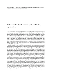 A Conversation with Mark Fisher.” Mediations 33.1-2(Fall 2019-Spring 2020) 167-172