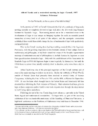 Alfred Tarski and a Watershed Meeting in Logic: Cornell, 1957 Solomon Feferman1