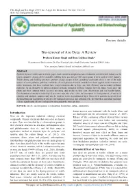 Bio-Removal of Azo Dyes: a Review Pradeep Kumar Singh and Ram Lakhan Singh*