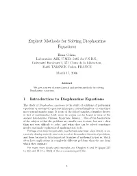 Explicit Methods for Solving Diophantine Equations