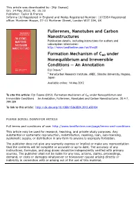 Formation Mechanism of C60 Under Nonequilibrium and Irreversible