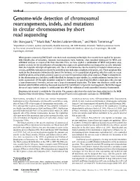 Genome-Wide Detection of Chromosomal Rearrangements, Indels, and Mutations in Circular Chromosomes by Short Read Sequencing