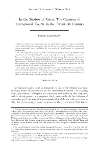 In the Shadow of Crisis: the Creation of International Courts in the Twentieth Century