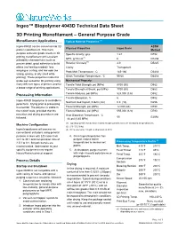 Ingeo Biopolymer 4043D Technical Data Sheet