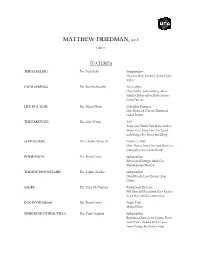 Matthew Friedman, A.C.E