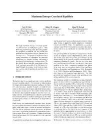 Maximum Entropy Correlated Equilibria