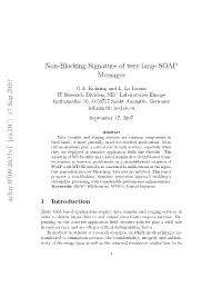 Non-Blocking Signature of Very Large SOAP Messages Arxiv:0709.2635