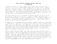 SHA's Historic Bridge Inventory 1809-1947 Introduction