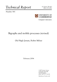 Bigraphs and Mobile Processes (Revised)