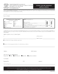 Coat Color Testing Application