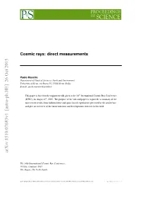 Cosmic Rays: Direct Measurements