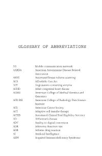 Glossary of Abbreviations