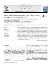 Interface Effect on Titanium Distribution During Ti-Doped Sapphire Crystals Grown by the Kyropoulos Method