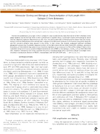 Molecular Cloning and Biological Characterization of Full-Length HIV-1 Subtype C from Botswana