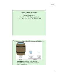 Chapter 8: Water As a Resource Homework Assignment: from The