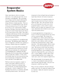 Evaporator System Basics