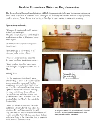 Guide for Extraordinary Ministers of Holy Communion