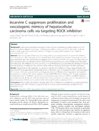 Incarvine C Suppresses Proliferation and Vasculogenic Mimicry Of