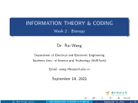 Information Theory & Coding