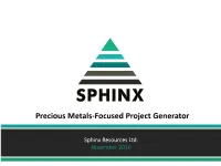Precious Metals-Focused Project Generator