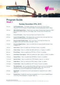 Program Guide Week 1 Sunday December 27Th, 2015