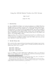 Using the MIDAS Matlab Toolbox Via GNU Octave