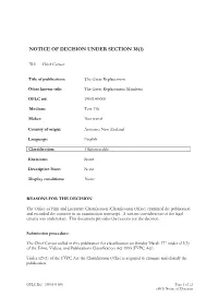 Download the Classification Decision for the Great