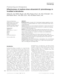 Effectiveness of Medium-Dose Ultraviolet A1 Phototherapy in Localized Scleroderma