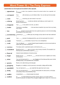 Listed Below Are the Keywords Included in This Episode. 1