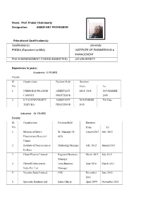 Prof. Prabal Chakraborty Designation: ASSISTANT PROFESSOR