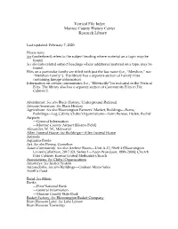 Vertical File Online List 2020