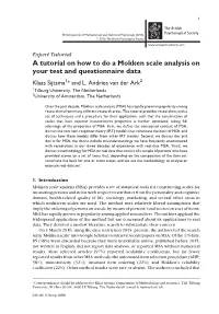 A Tutorial on How to Do a Mokken Scale Analysis on Your Test and Questionnaire Data Klaas Sijtsma1* and L