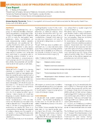 An Unusual Case of Proliferative Sickle Cell