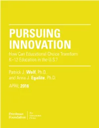 How Can Educational Choice Transform K–12 Education in the U.S.?