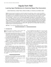 Inputs from Hell: Learning Input Distributions for Grammar-Based Test Generation