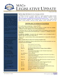 Maco LEGISLATIVE UPDATE VOLUME 23, NO