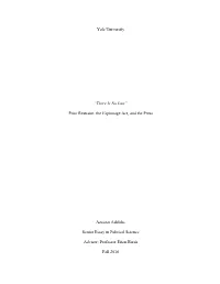 Prior Restraint, the Espionage Act, and the Press