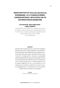 Redescription of Cheirodon Ibicuhiensis Eigenmann, 1915 (Characiformes: Cheirodontinae), with Notes on Its Distribution in Argentina